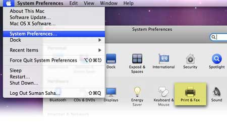 Mac OSX System Preferences window