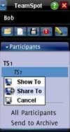 TeamSpot Share To Menu
