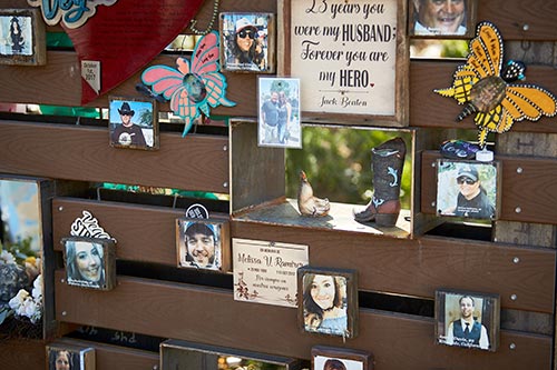 Photograph of a memorial wall at the Community Healing Garden (PH-00433)