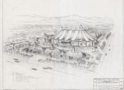 Architectural design drawing of the Circus Circus Hotel and Casino, 1976.