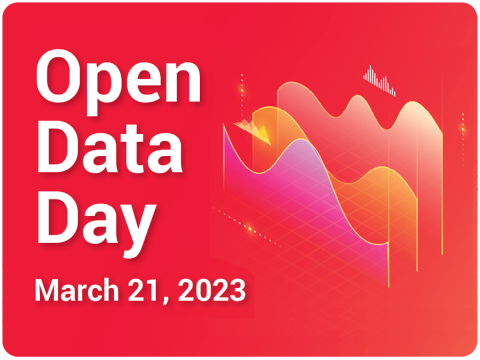 Open Data Day artwork with March 21, 2023 date and a graph