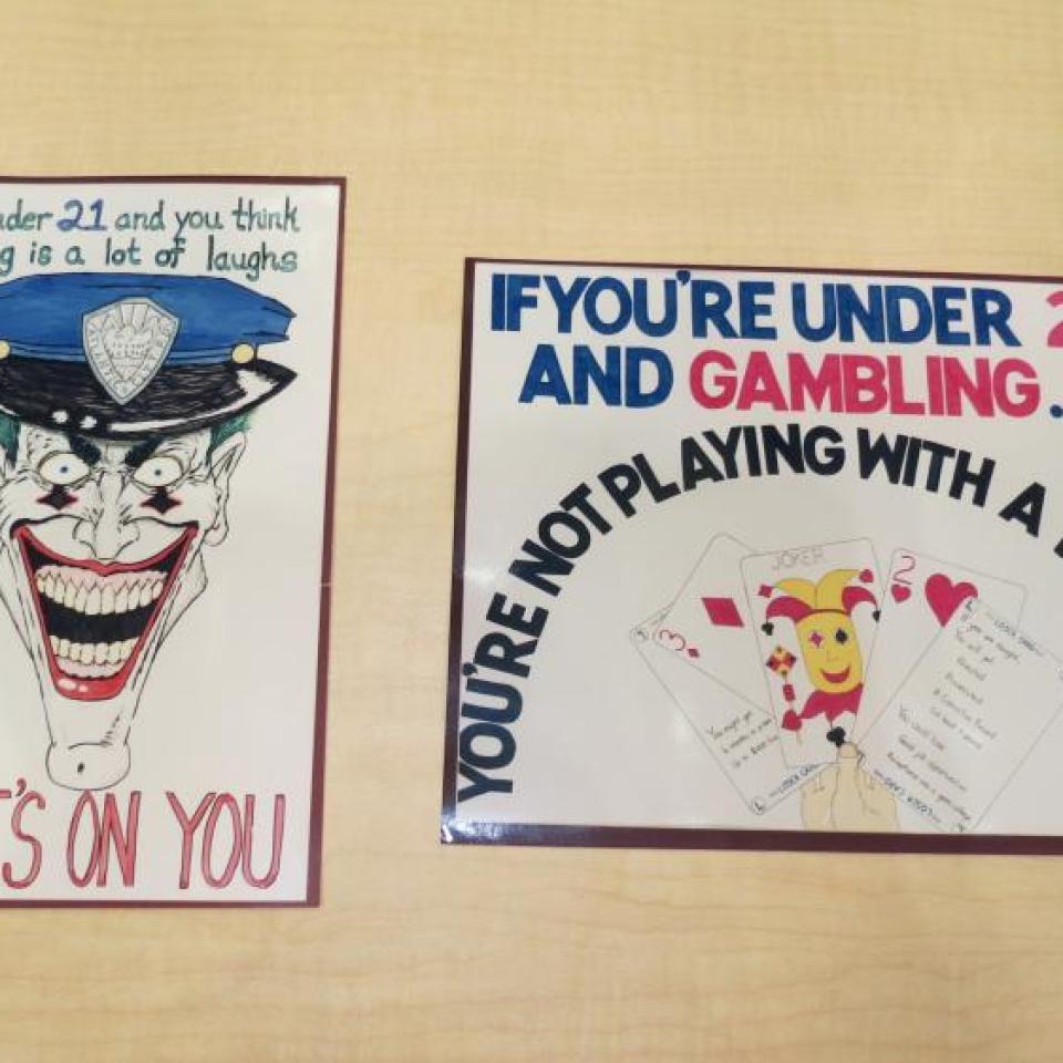 Early hand-drawn illustrations from Harrah’s underage gaming prevention program from Harrah's Entertainment Corporate Archives. MS-00460. Special Collections, University Libraries, University of Nevada, Las Vegas