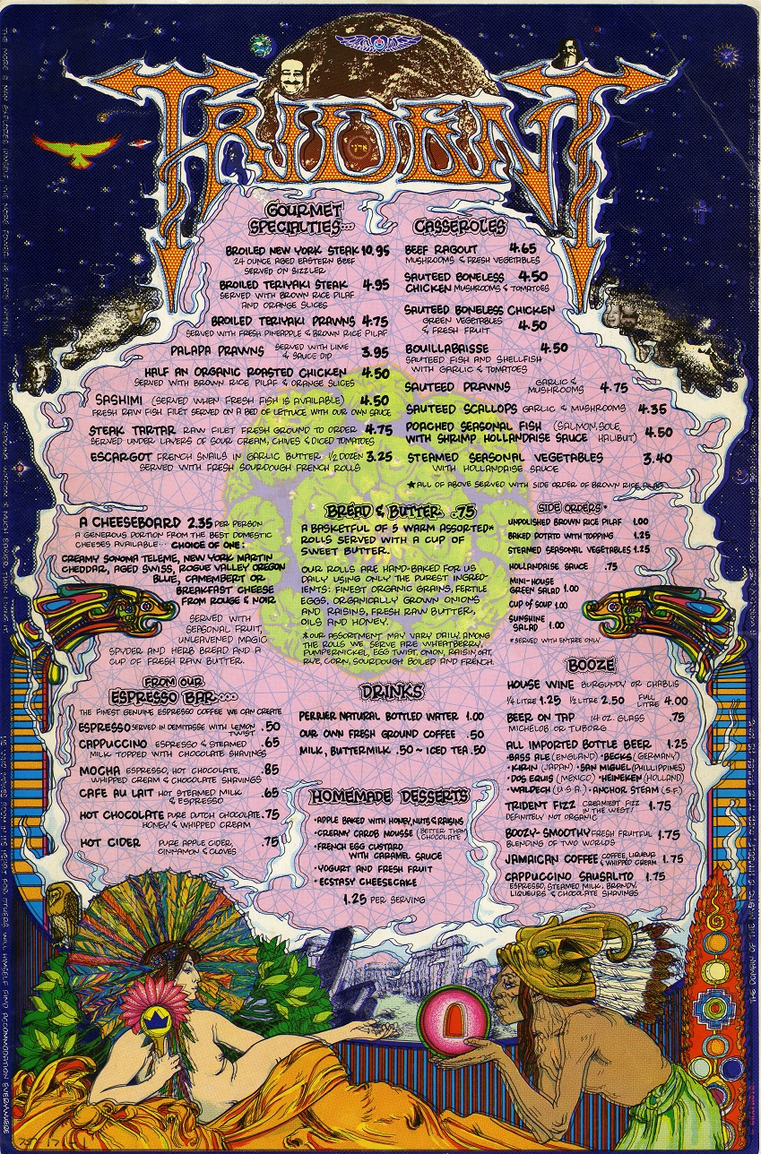 Scanned full page image of Trident menu