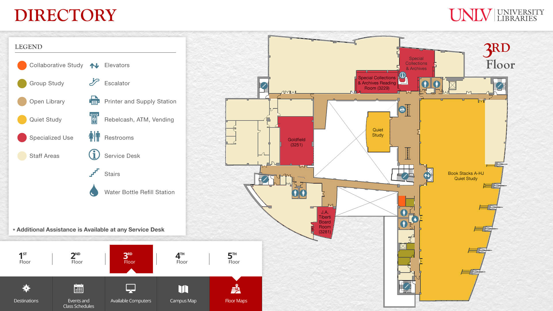 3rd Floor Lied Library Map