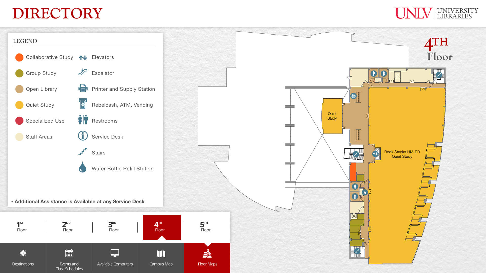 4th Floor Lied Library Map