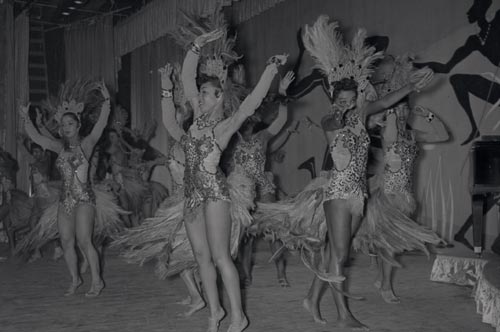 Photograph of dancers at Moulin Rouge