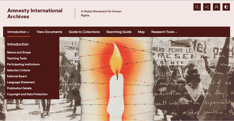 Amnesty International Archives homepage