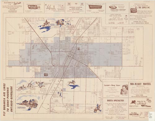 Vintage map of Las Vegas