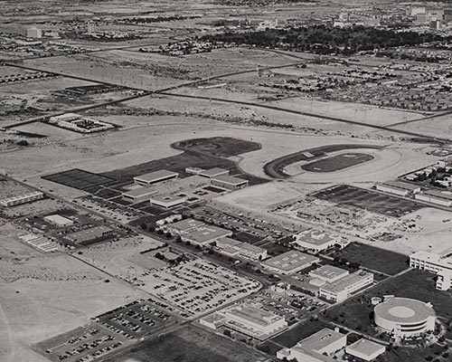 Photograph of campus, 1980s