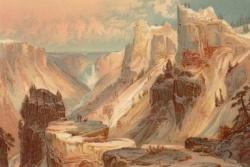 Yellowstone Park drawing from the The Great West its Attractions and Resources by F.V. Hayden.