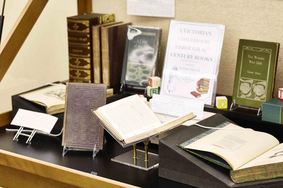 View of Special Collections and Archives Reading Room Exhibit Case.