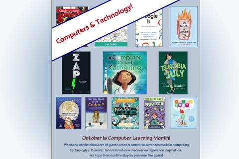 Computer Learning Month Curated Book Display Poster