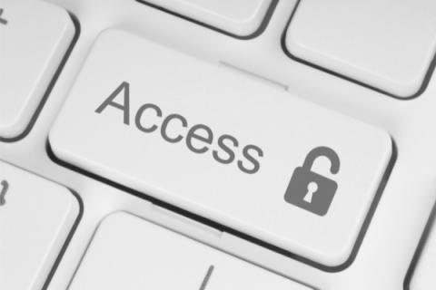 Open access logo (open padlock) on a keyboard button