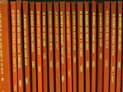 A row of bound volumes of transcribed oral histories