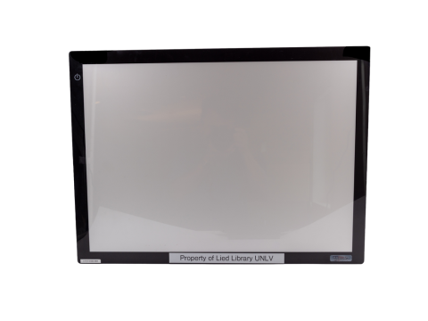 LED tracing light pad showing an illuminated white surface.