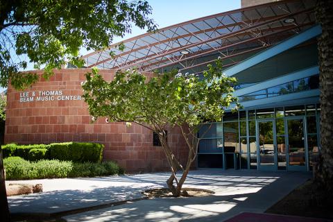 Entrance to Beam Music Center where Music Library is located