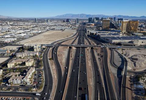 Photograph of the I-15 corridor, March 23, 2016.  Aaron Mayes, UNLV University Libraries Special Collections.