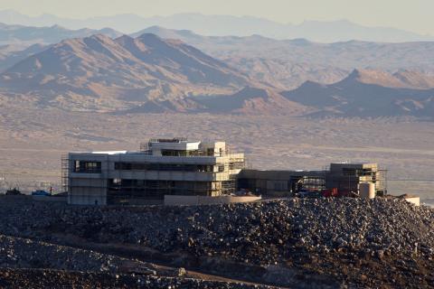 Photograph of development of upscale homes in mountains, Henderson, Nevada, October 12, 2016.  Aaron Mayes, UNLV University Libraries Special Collections.