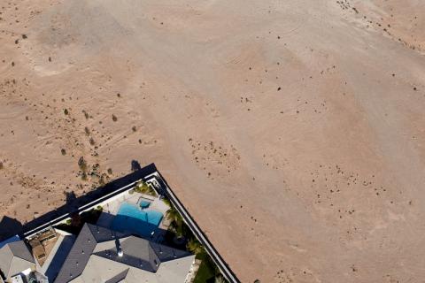 Photograph of ranch housing, Enterprise, Nevada, March 23, 2016.  Aaron Mayes, UNLV University Libraries Special Collections.