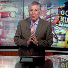 Tom Hawley standing at KSNV news desk