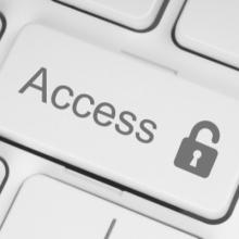 Open access logo (open padlock) on a keyboard button