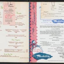 Thunderbird Hotel Menu, circa 1958. UNLV University Libraries Menu Collection, 1852-2010. MS-00436.